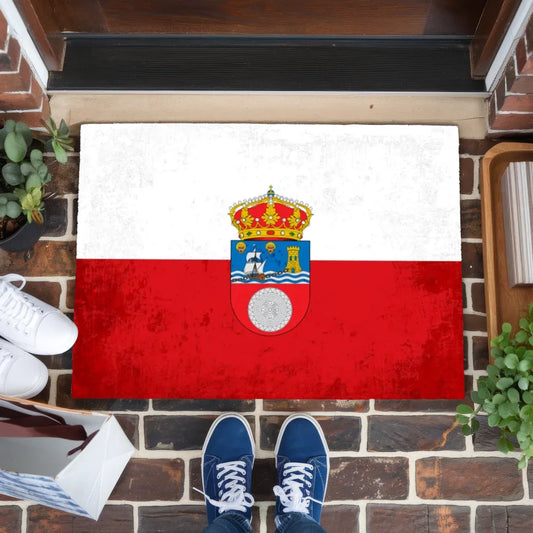 Personalisierte Fußmatte Länderflagge Wunschtext Kantabrien gestalten 1