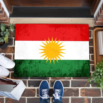 Personalisierte Fußmatte mit Länderflagge und Wunschtext Kurdistan