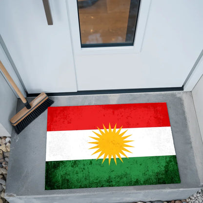 Personalisierte Fußmatte mit Länderflagge und Wunschtext Kurdistan