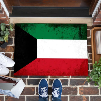 Personalisierte Fußmatte mit Kuwait Ländernflagge und Wunschtext