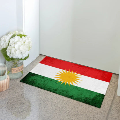 Personalisierte Fußmatte mit Länderflagge und Wunschtext Kurdistan