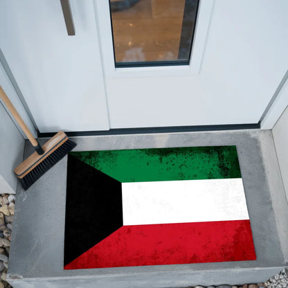 Personalisierte Fußmatte mit Kuwait Ländernflagge und Wunschtext