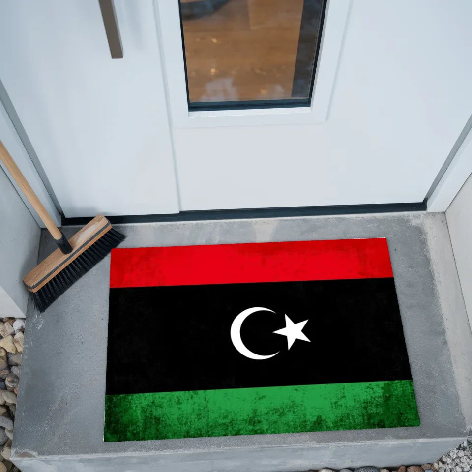 Fußmatte personalisiert mit Länderflagge Libyen und Wunschtext