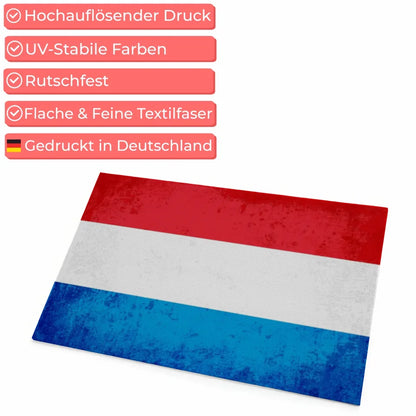 Personalisierte Fußmatte mit Länderflagge Wunschtext Luxemburg