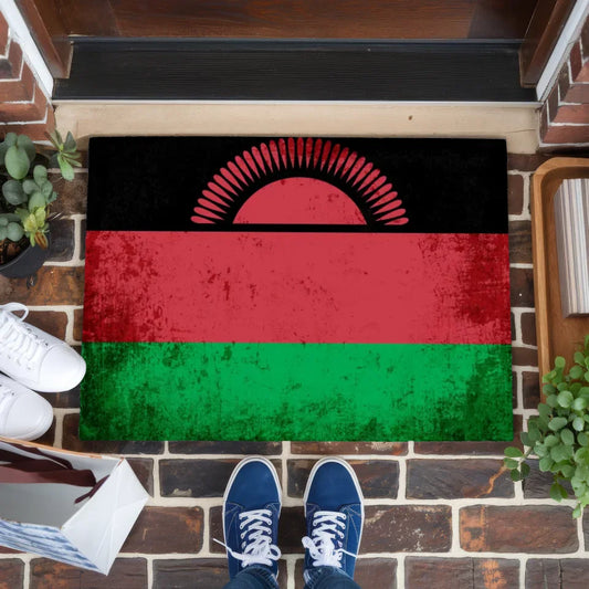 Personalisierte Fußmatte Malawi mit Länderflagge und Wunschtext gestalten 1