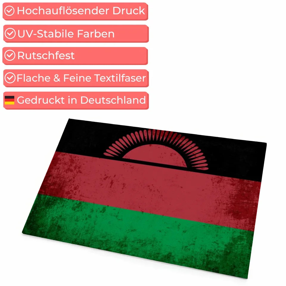 Personalisierte Fußmatte Malawi mit Länderflagge und Wunschtext gestalten 4