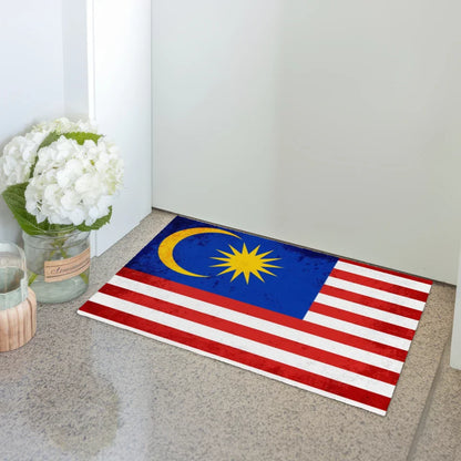 Personalisierte Fußmatte mit Malaysia Länderflagge Wunschtext