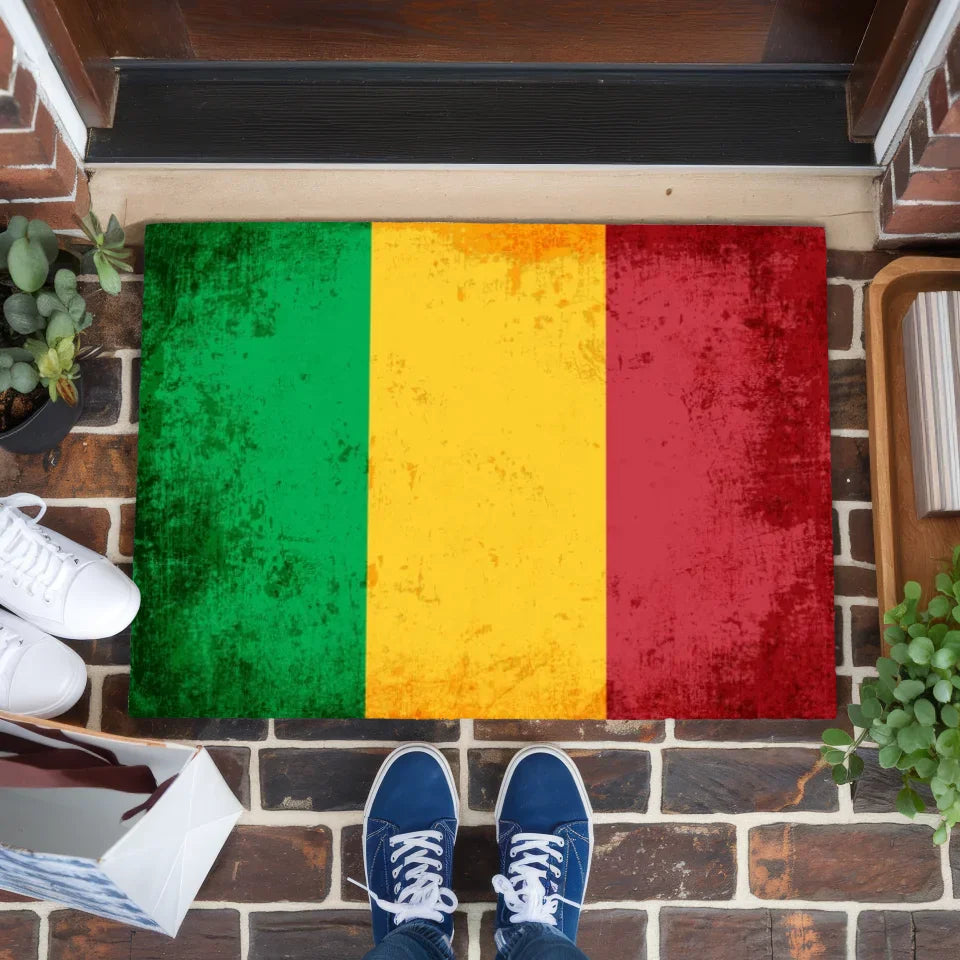 Personalisierte Fußmatte mit Länderflagge und Wunschtext Mali