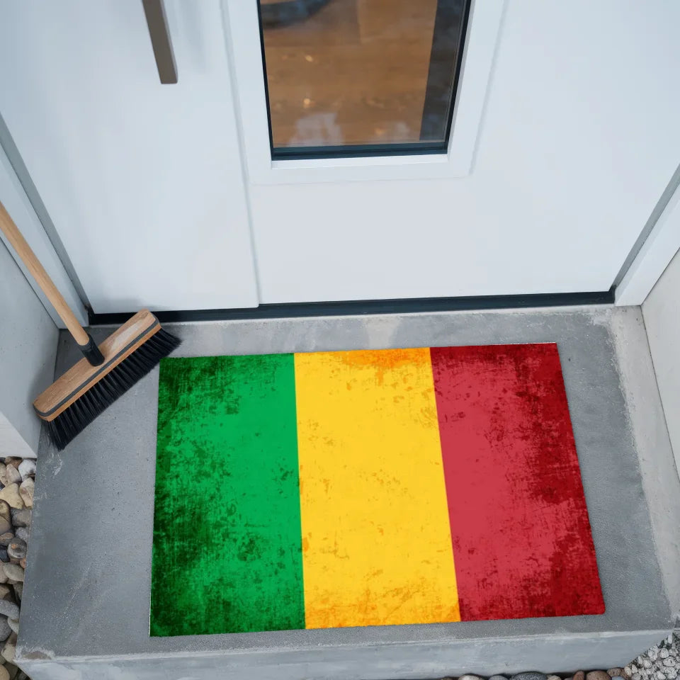 Personalisierte Fußmatte mit Länderflagge und Wunschtext Mali