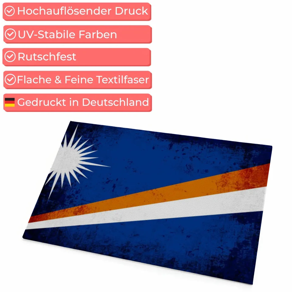 Fußmatte personalisiert mit Länderflagge Wunschtext Marshallinseln