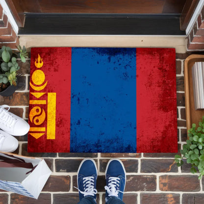 Personalisierte Fußmatte mit Länderflagge Wunschtext Mongolei