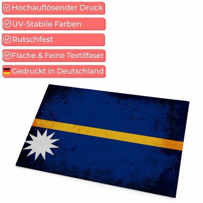 Personalisierte Fußmatte Nauru mit Länderflagge und Wunschtext