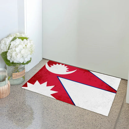 Personalisierte Fußmatte Nepal mit Länderflagge und Wunschtext gestalten