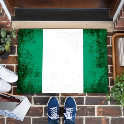 Personalisierte Fußmatte mit Länderflagge Nigeria und Wunschtext gestalten