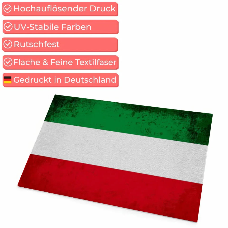 Personalisierte Fußmatte mit Länderflagge und Wunschtext Nordrhein Westfalen