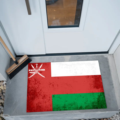 Personalisierte Fußmatte mit Länderflagge und Wunschtext Oman