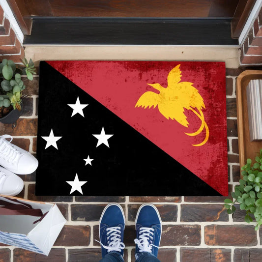 Personalisierte Fußmatte Länderflagge Wunschtext Papua Neuguinea 1