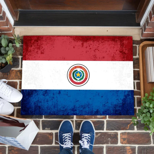 Personalisierte Fußmatte Paraguay mit Länderflagge und Wunschtext