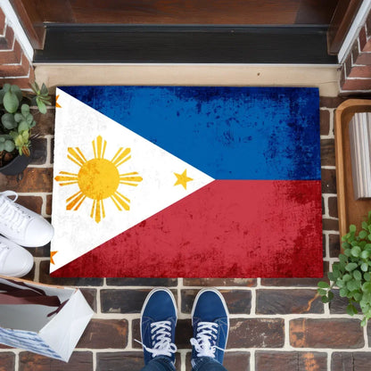 Personalisierte Fußmatte mit Länderflagge Philippinen und Wunschtext 1