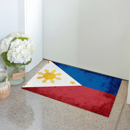 Personalisierte Fußmatte mit Länderflagge Philippinen und Wunschtext 3