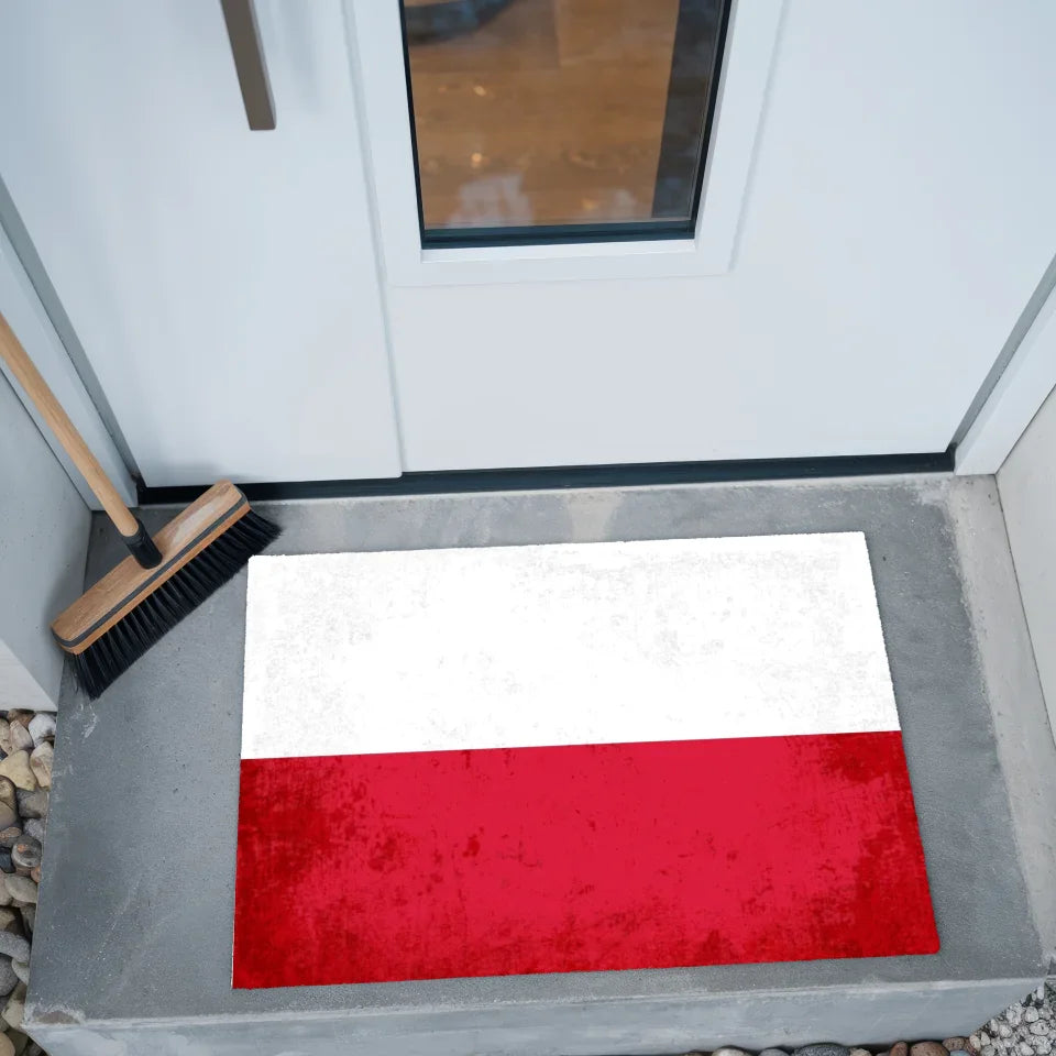 Personalisierte Fußmatte mit Länderflagge und Wunschtext Polen 2