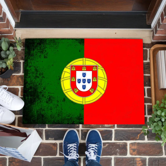 Personalisierte Fußmatte mit Länderflagge Portugal Wunschtext