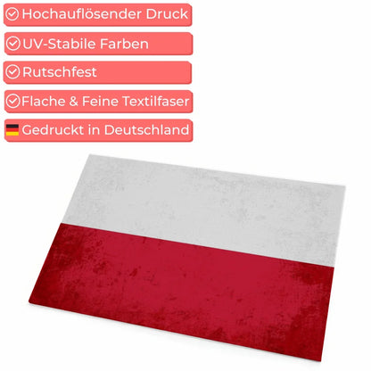 Personalisierte Fußmatte mit Länderflagge und Wunschtext Polen 4