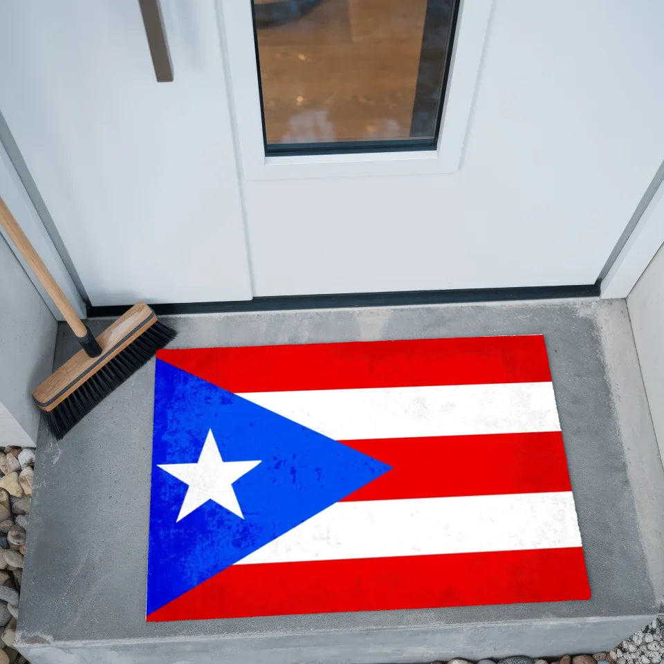 Personalisierte Fußmatte mit Länderflagge Wunschtext Puerto Rico