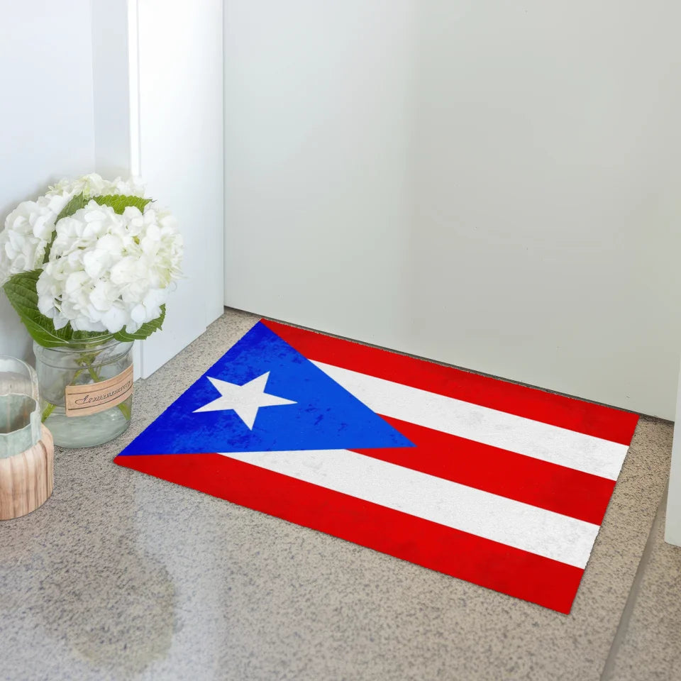 Personalisierte Fußmatte mit Länderflagge Wunschtext Puerto Rico