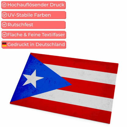 Personalisierte Fußmatte mit Länderflagge Wunschtext Puerto Rico