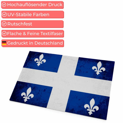 Fußmatte personalisiert mit Länderflagge Wunschtext Québec Geschenkidee