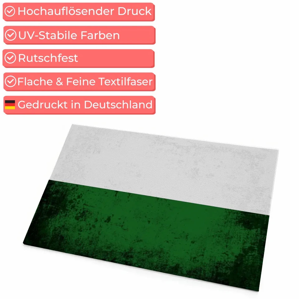 Personalisierte Fußmatte mit Länderflagge und Wunschtext Sachsen gestalten