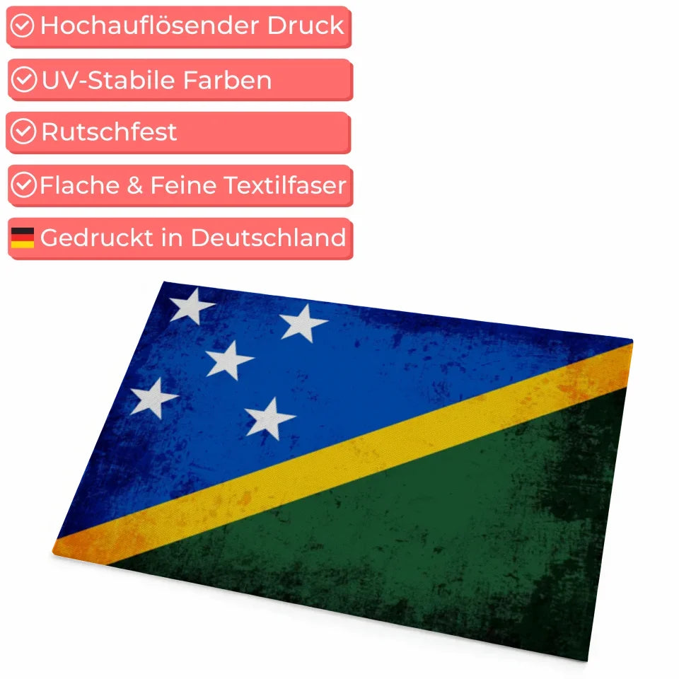 Personalisierte Fußmatte mit Länderflagge und Wunschtext Salomonen