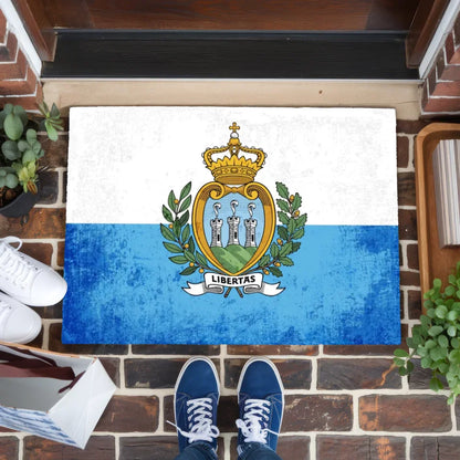 Personalisierte Fußmatte San Marino mit Länderflagge Wunschtext