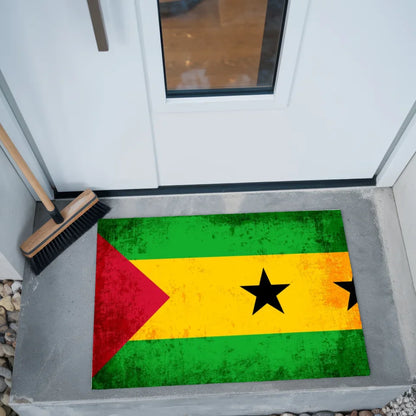 Personalisierte Fußmatte mit Länderflagge São Tomé und Príncipe Wunschtext 2