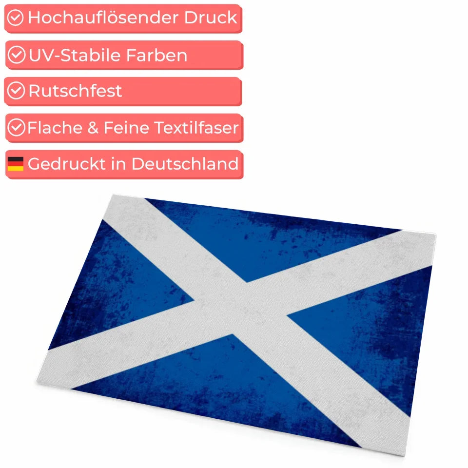 Personalisierte Fußmatte mit Länderflagge Schottland Wunschtext gestalten