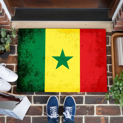 Personalisierte Fußmatte mit Länderflagge und Wunschtext Senegal