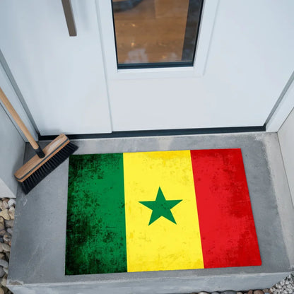 Personalisierte Fußmatte mit Länderflagge und Wunschtext Senegal