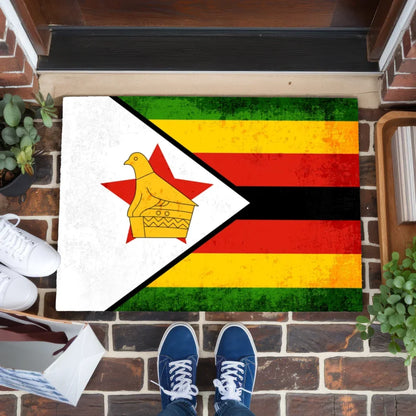 Personalisierte Fußmatte Länderflagge Simbabwe mit Wunschtext 1