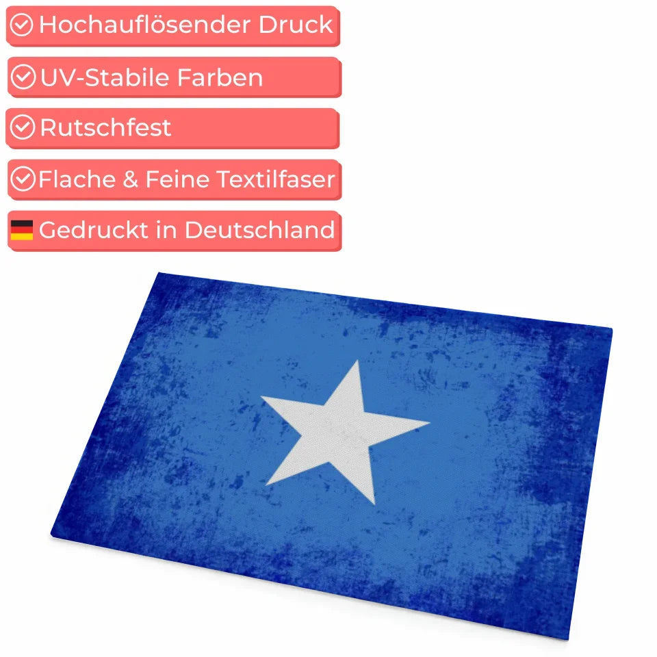 Personalisierte Fußmatte mit Länderflagge Somalia und Wunschtext