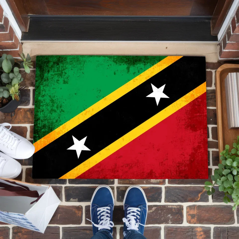 Personalisierte Fußmatte St. Kitts und Nevis mit Wunschtext 1