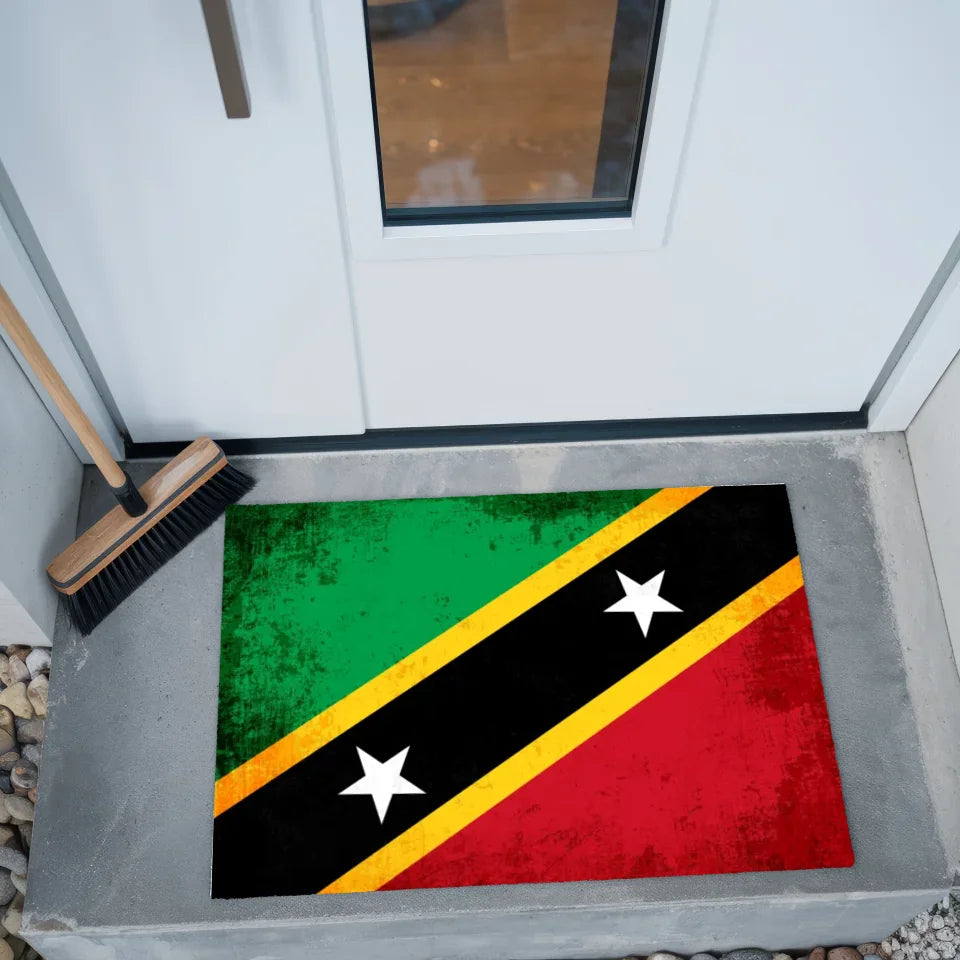 Personalisierte Fußmatte St. Kitts und Nevis mit Wunschtext 2