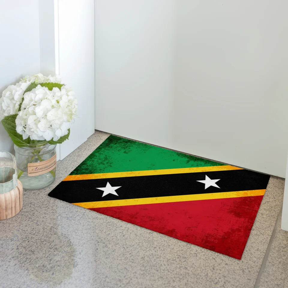 Personalisierte Fußmatte St. Kitts und Nevis mit Wunschtext 3