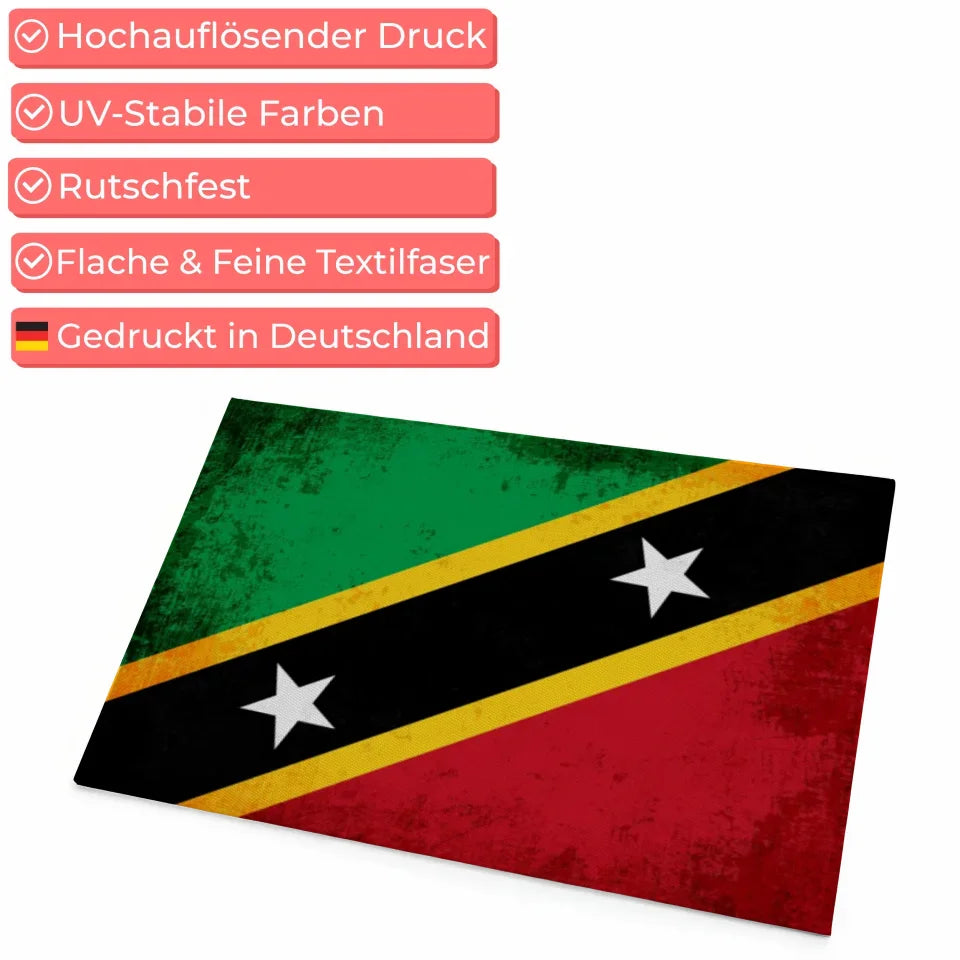 Personalisierte Fußmatte St. Kitts und Nevis mit Wunschtext 4