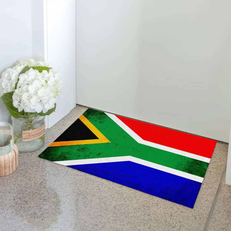 Fußmatte personalisiert mit Länderflagge Südafrika und Wunschtext