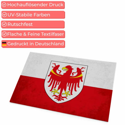 Personalisierte Fußmatte mit Länderflagge Wunschtext Südtirol Trentino