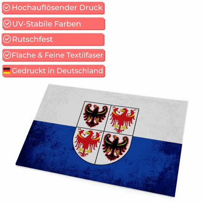 Personalisierte Fußmatte mit Länderflagge Wunschtext Südtirol Design