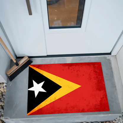 Fußmatte personalisiert mit Länderflagge und Wunschtext Timor Leste