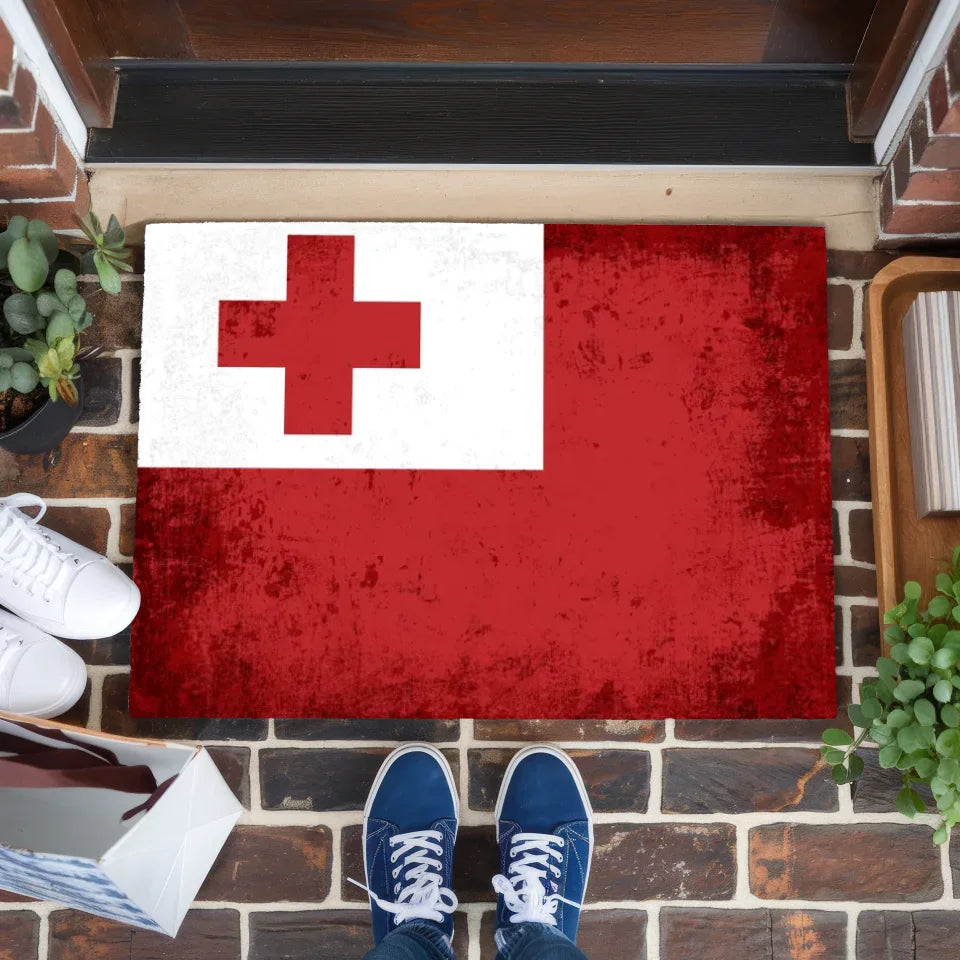 Personalisierte Fußmatte Tonga mit Länderflagge Wunschtext