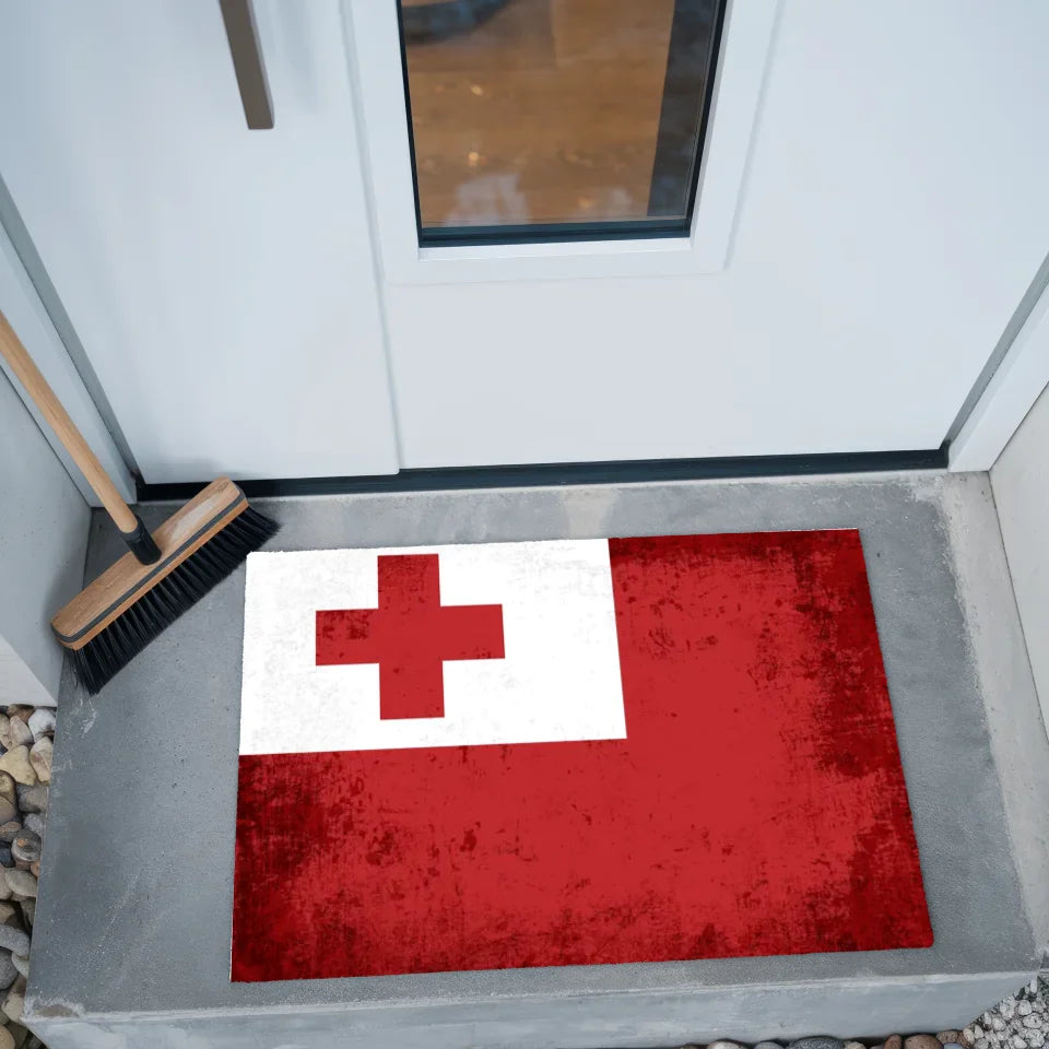 Personalisierte Fußmatte Tonga mit Länderflagge Wunschtext